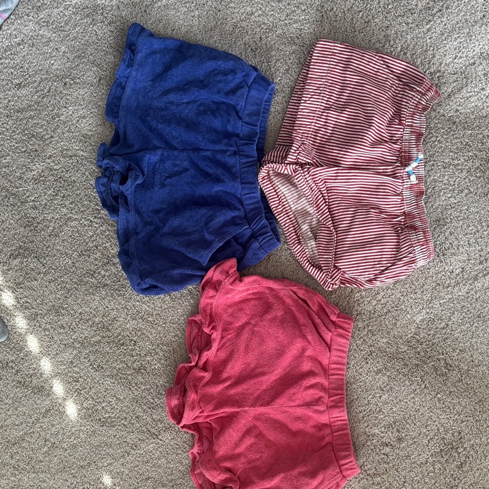 Mini Boden Girls 3-Pack Shorts - Blue, Pink, Red Stripe